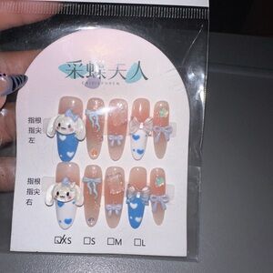 Cinnamon Roll HK Blue and Pink Nail Art Set